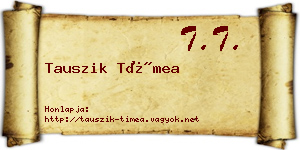 Tauszik Tímea névjegykártya